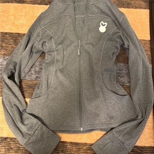 Belle & bell grey sz M light gym jacket barbell club with pockets